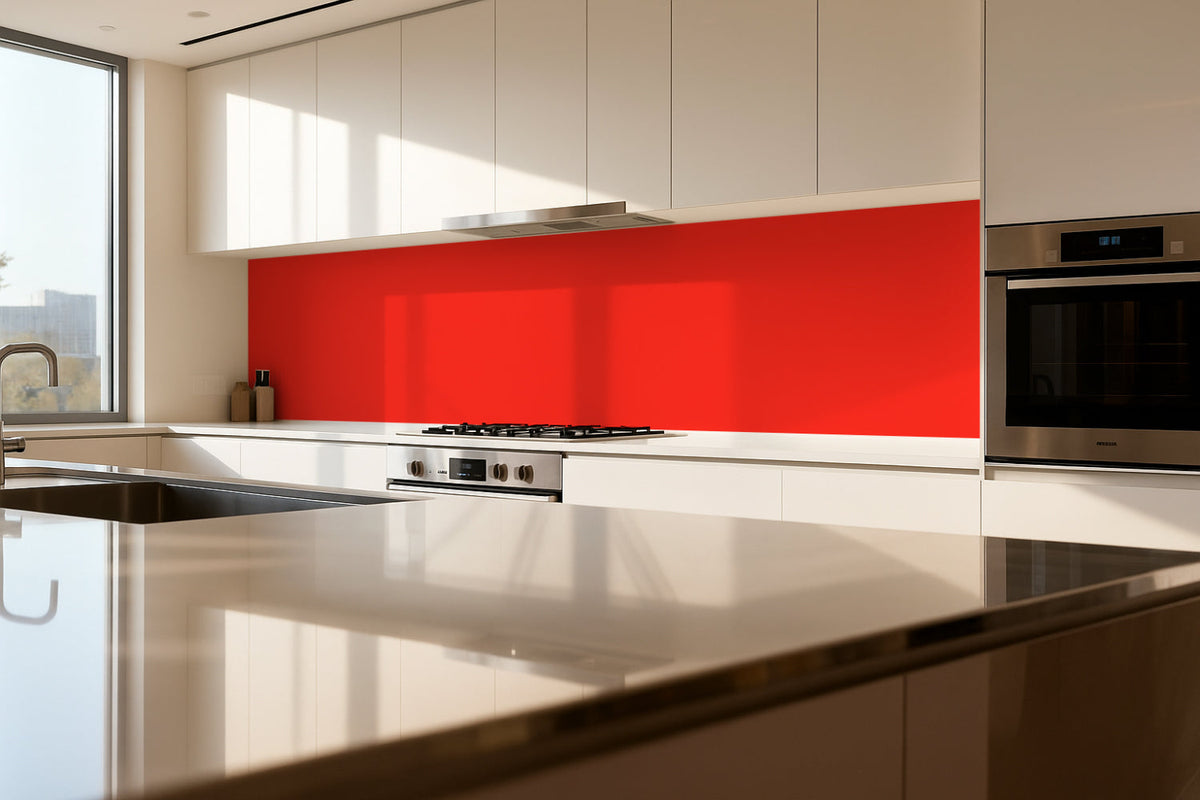 Spritzschutz Küche Einfarbig #FF2D21 RAL 3024 – Leuchtrot