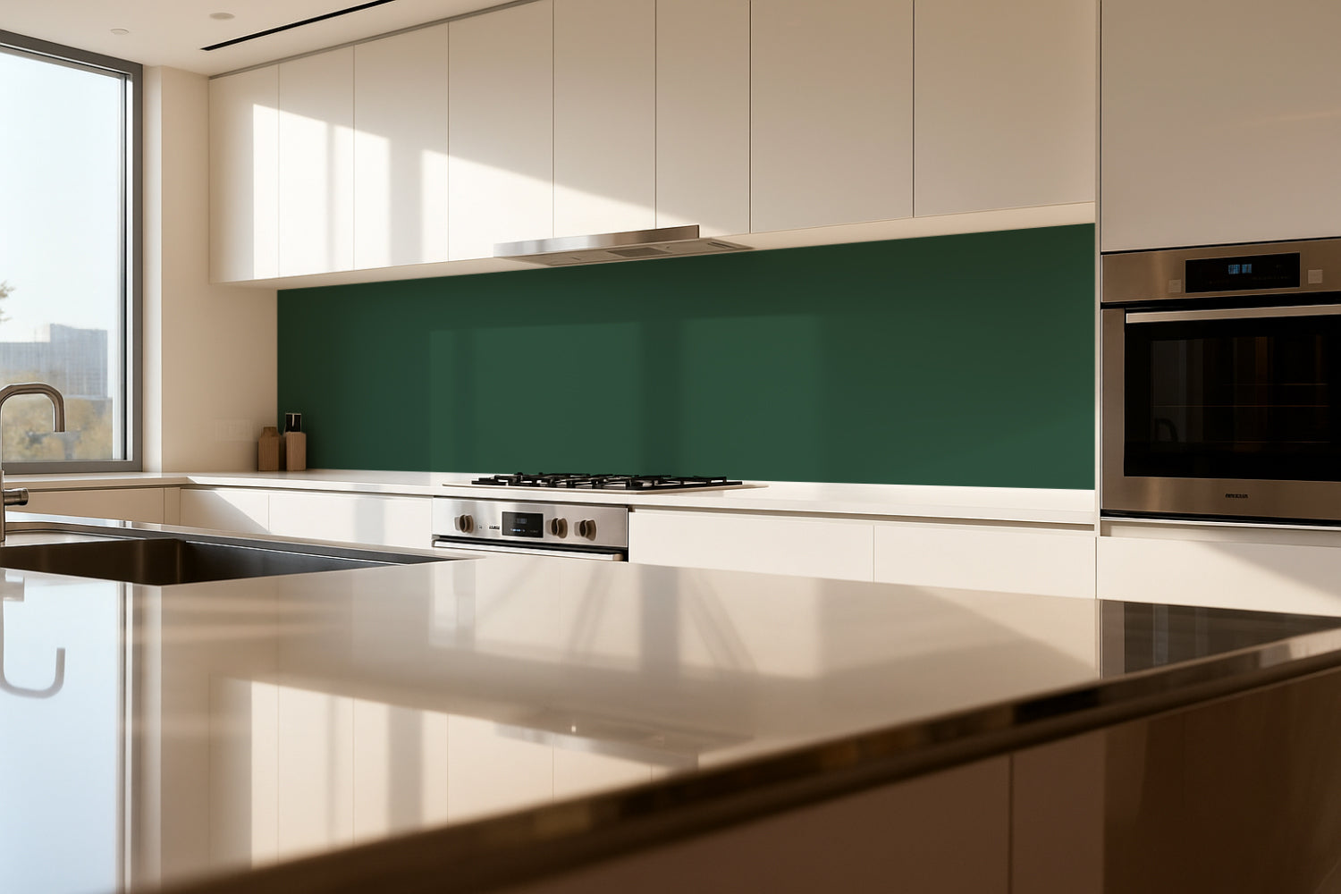 Spritzschutz Küche Einfarbig RAL 6028 Kieferngrün