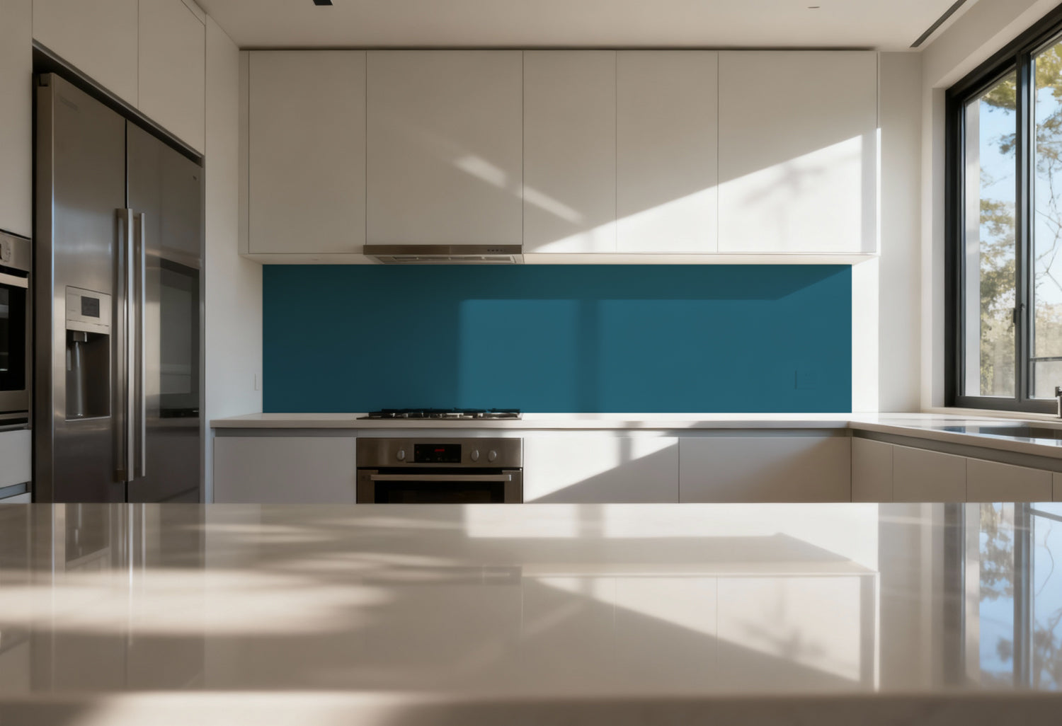 Spritzschutz Küche Einfarbig RAL 5025 Perlenzianblau