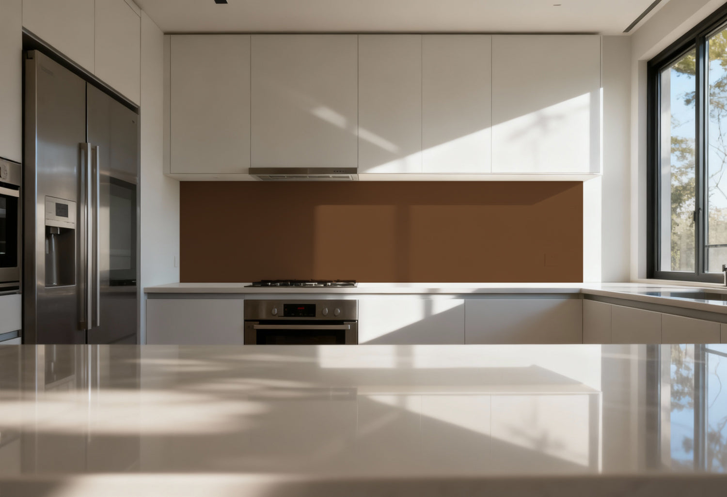 Spritzschutz Küche Einfarbig RAL 8007 Rehbraun