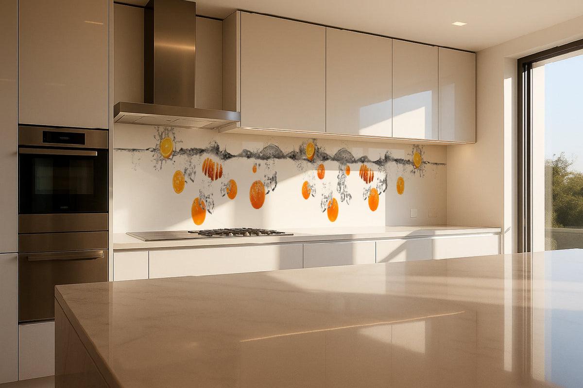 Küchenrückwand Orange Spritzwasser