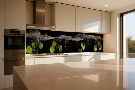 Küchenrückwand Limetten im Wasser