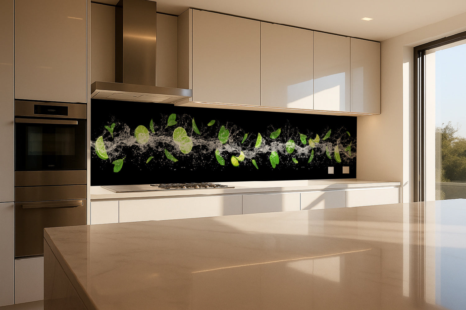 Küchenrückwand Limette Minze