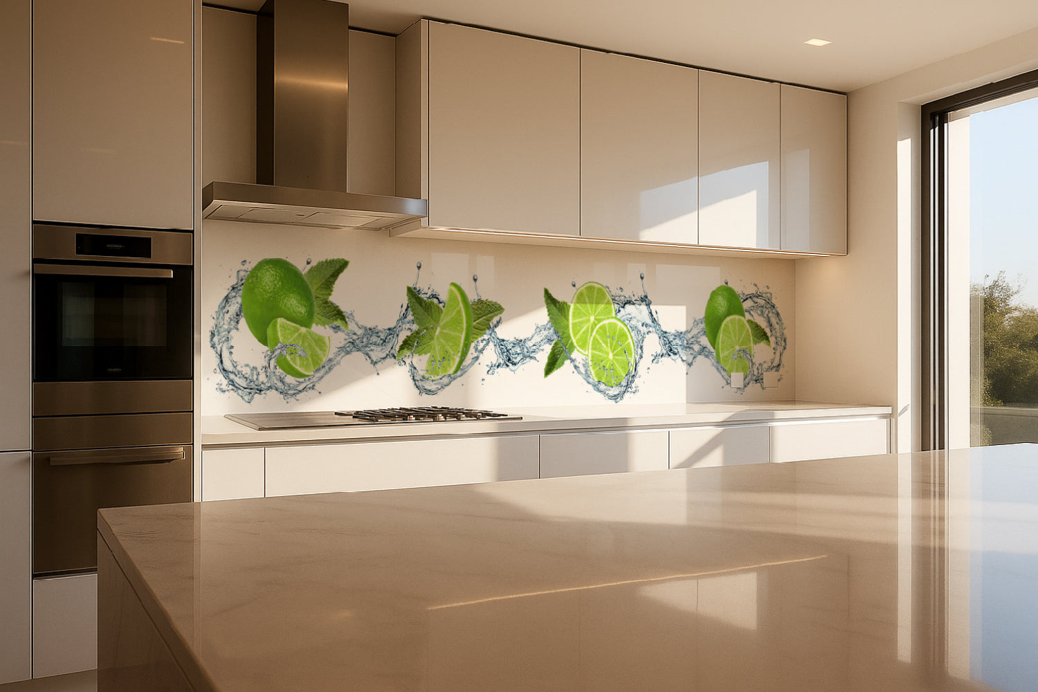 Küchenrückwand Minze & Limette