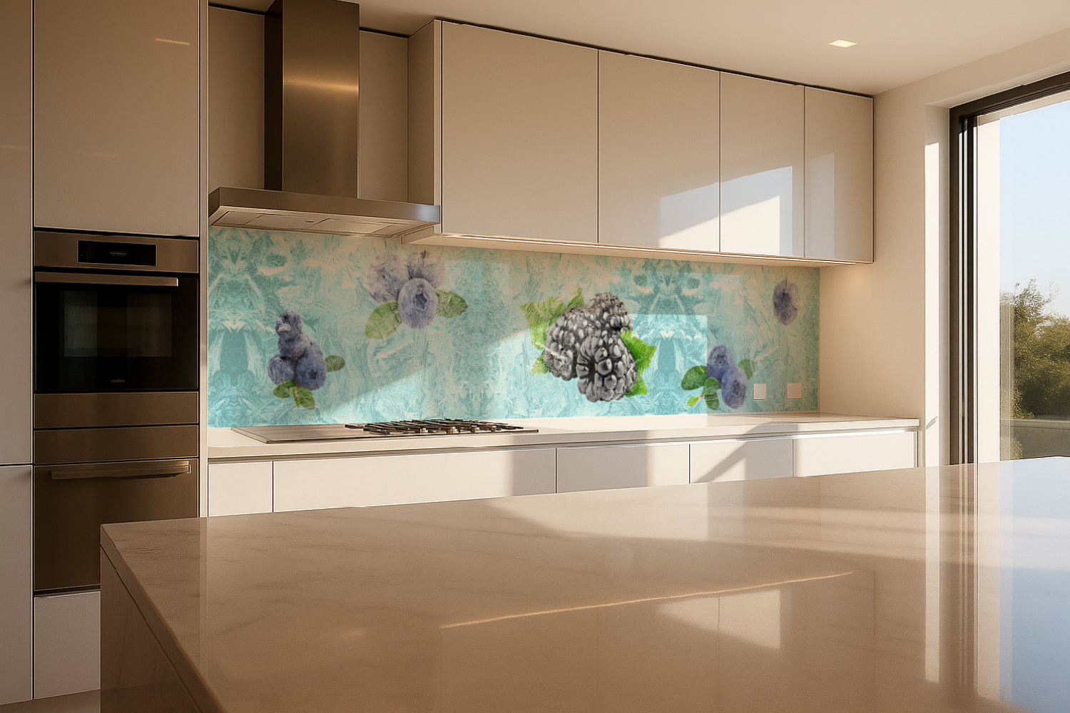 Küchenrückwand Beeren im Eis