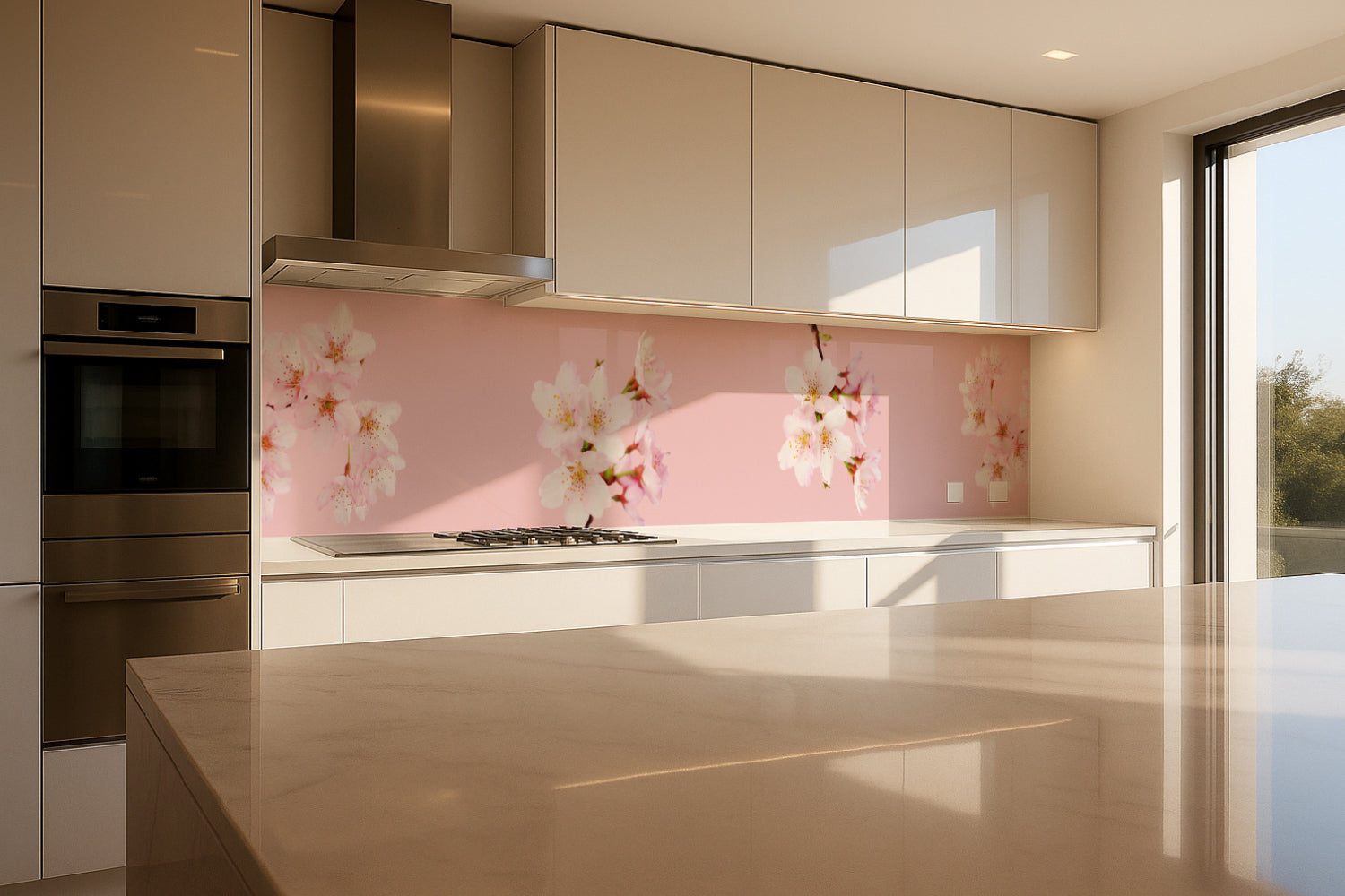 Küchenrückwand Kirschblüten Rosa