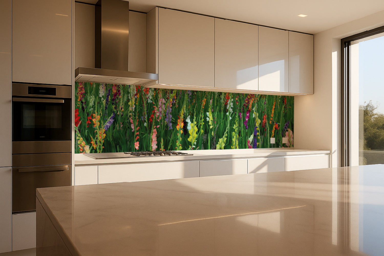 Küchenrückwand Bunte Blumen