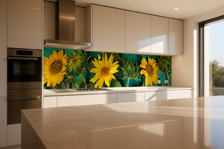 Küchenrückwand Sommerblumen Gelb