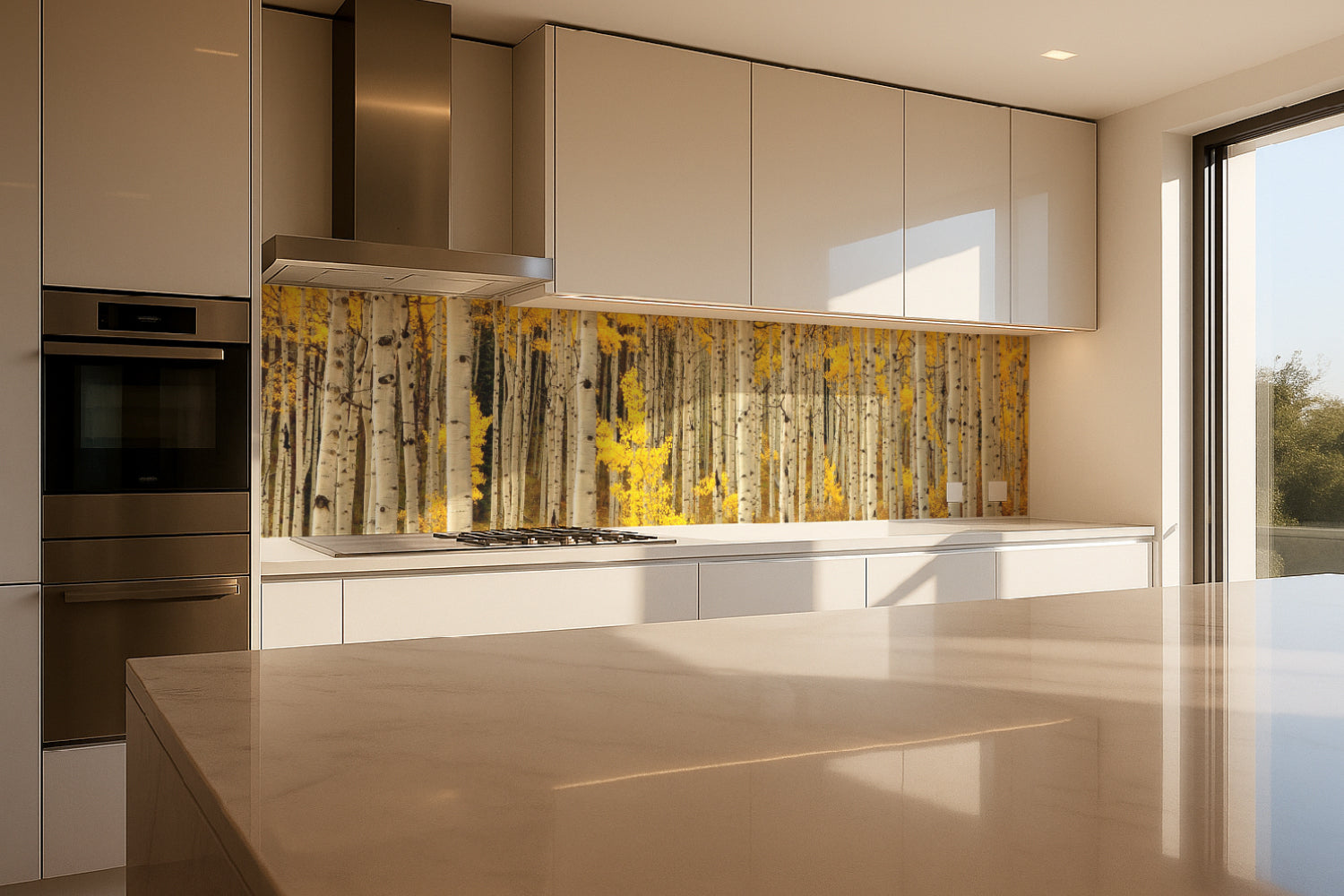 Küchenrückwand Birkenwald