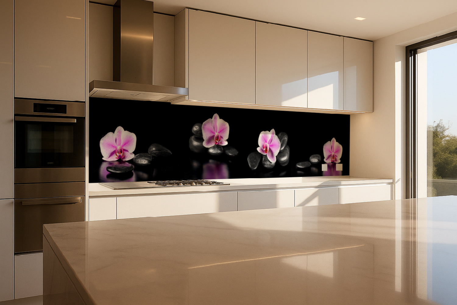 Küchenrückwand Zen Orchideen