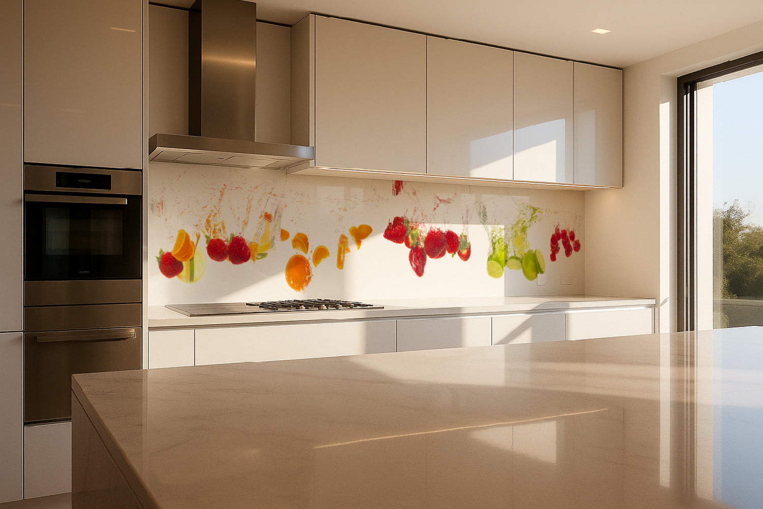Küchenrückwand Obst & Wasser