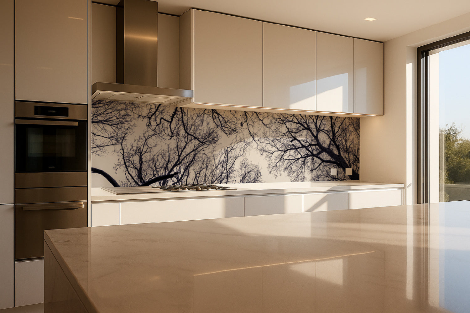 Küchenrückwand Äste Silhouette