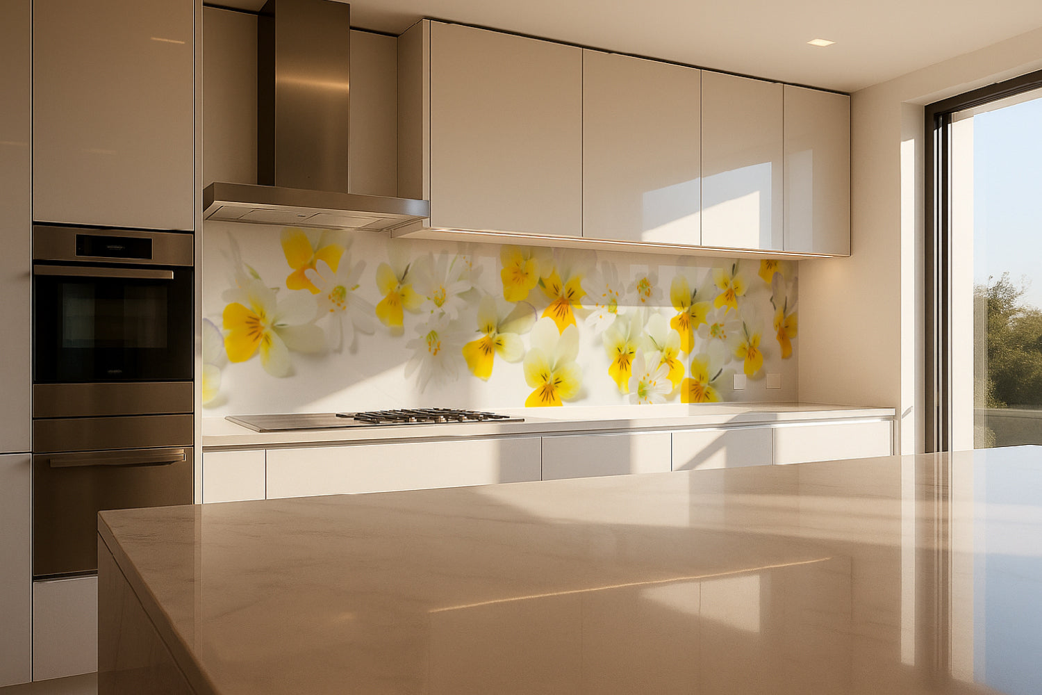 Küchenrückwand Gelbe Frühlingsblüten