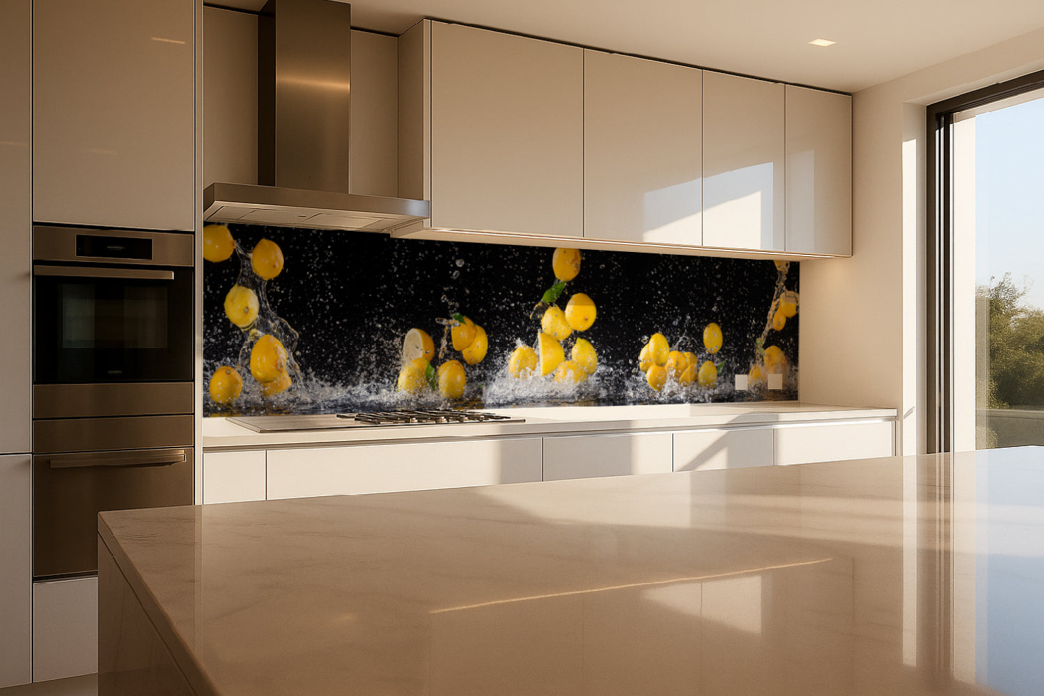 Küchenrückwand Zitronen Splash
