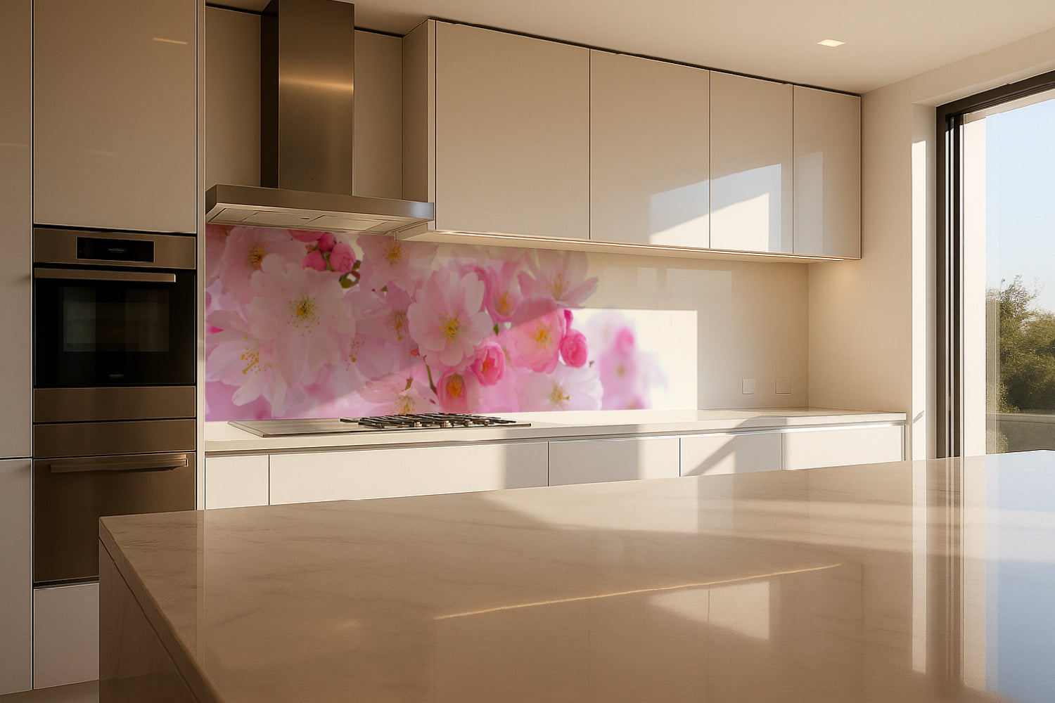 Küchenrückwand Rosa Kirschblüten