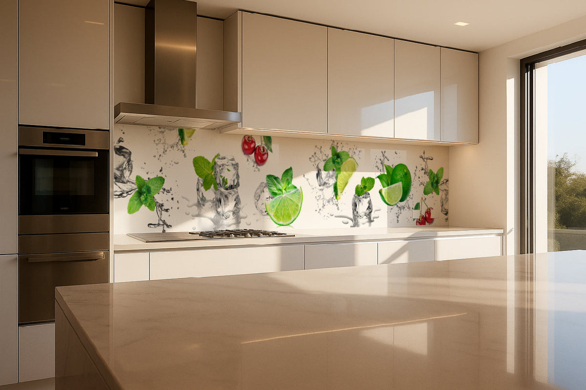 Küchenrückwand Limette Minze Eis