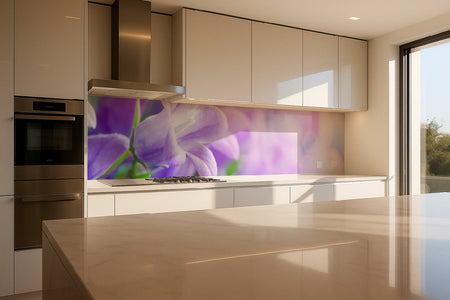 Küchenrückwand Frühlingsblüten Lila