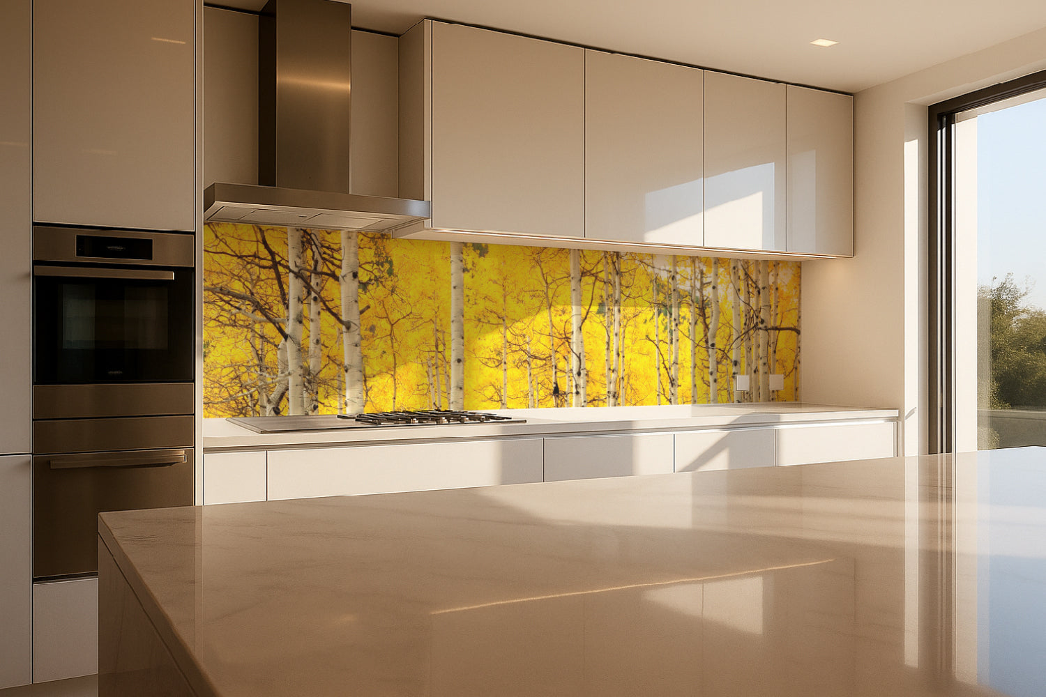 Küchenrückwand Herbstlicher Birkenwald