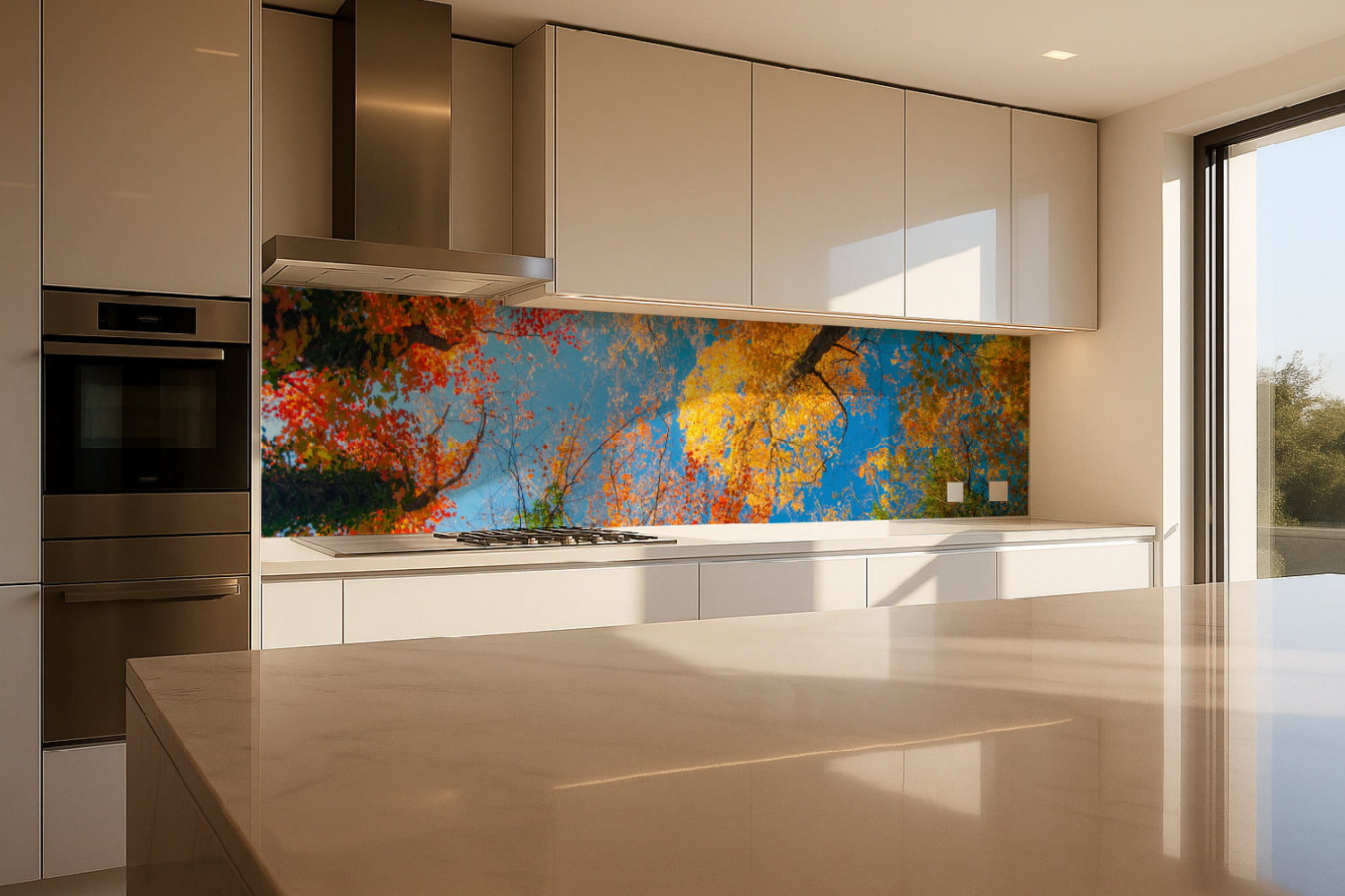 Küchenrückwand Bunte Herbstbäume