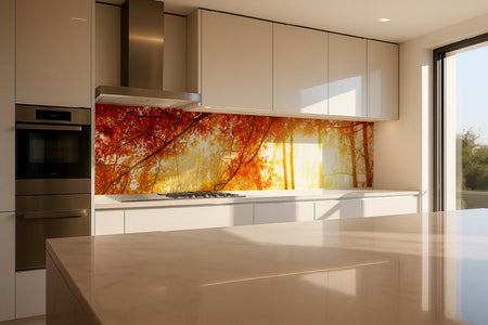 Küchenrückwand Herbstwald im Licht