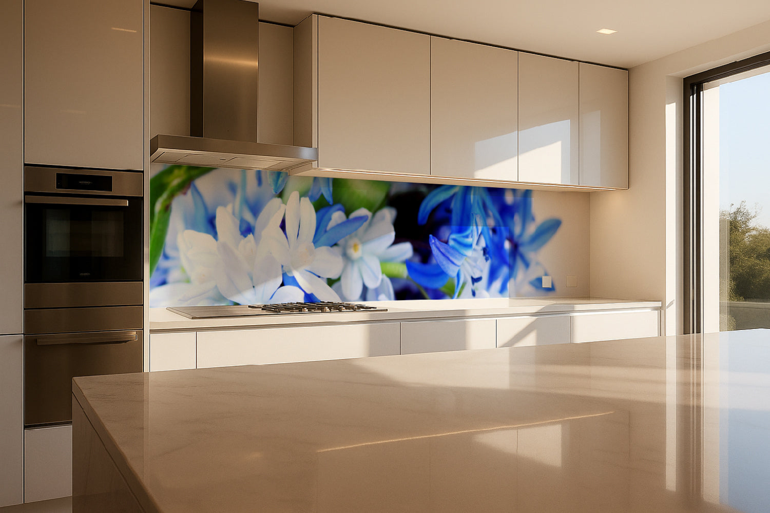 Küchenrückwand Blüten