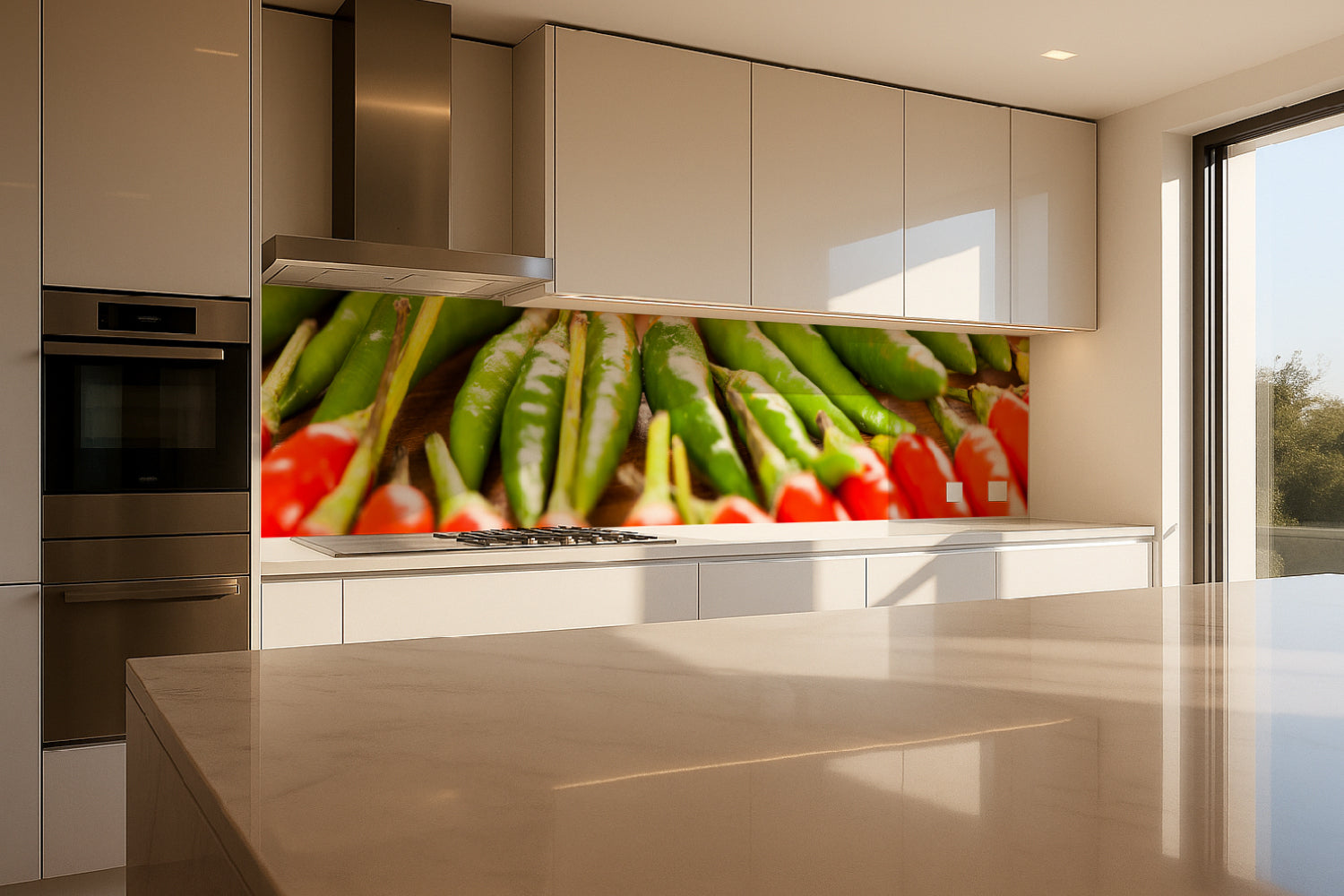 Küchenrückwand Rote & Grüne Chili