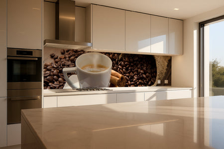 Küchenrückwand Espresso & Bohnen