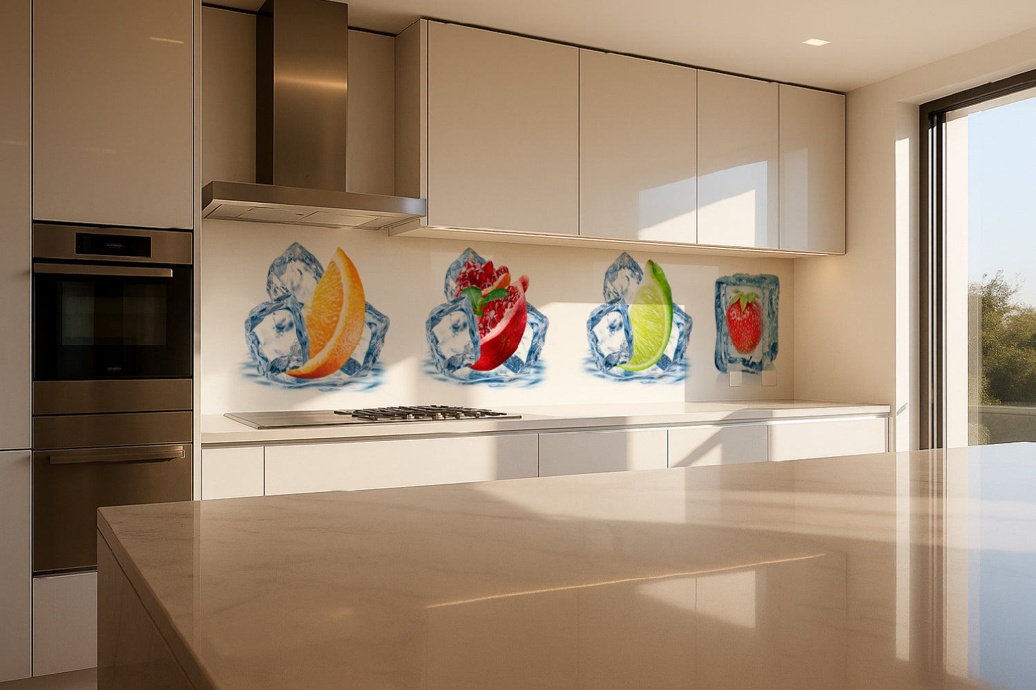 Küchenrückwand Frucht & Eis