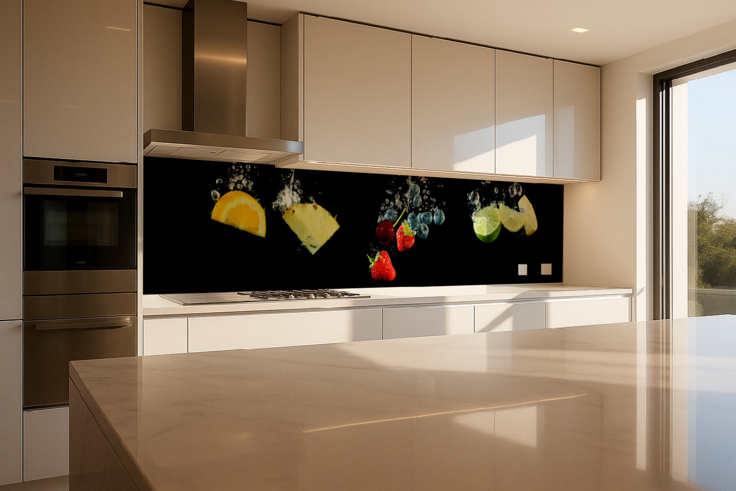 Küchenrückwand Früchte im Wasser