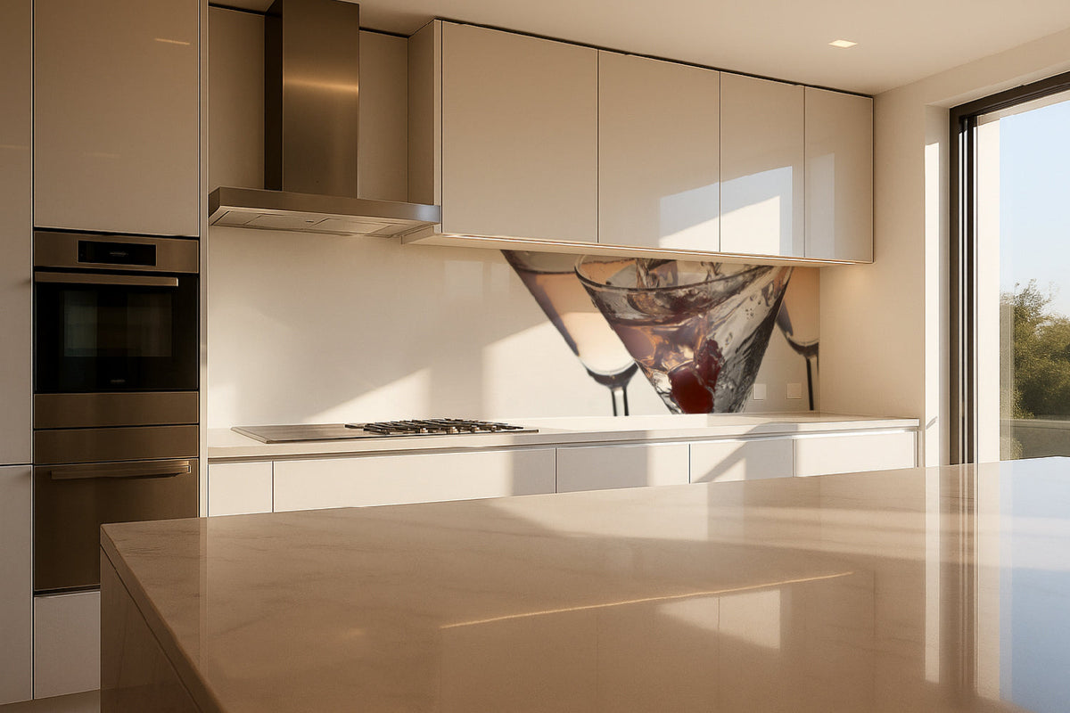 Küchenrückwand mit Cocktailmotiv