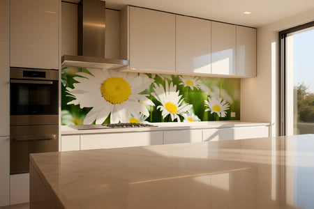 Küchenrückwand Margeritenblüten