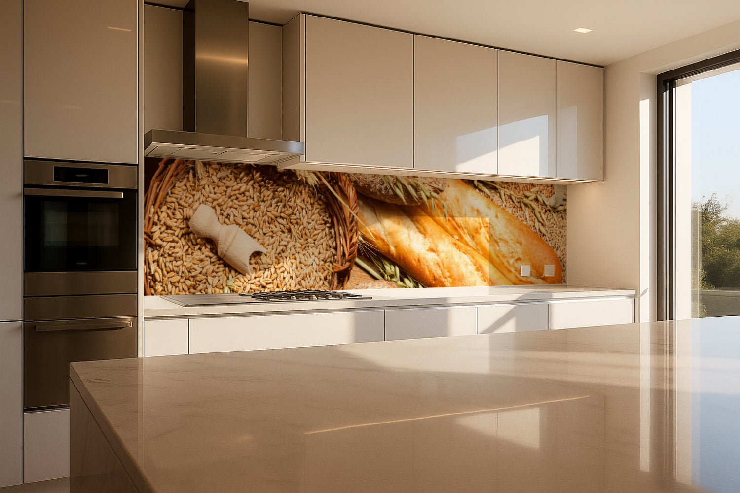 Küchenrückwand Baguette & Getreide