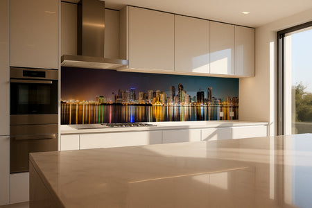 Küchenrückwand Skyline mit Lichtern