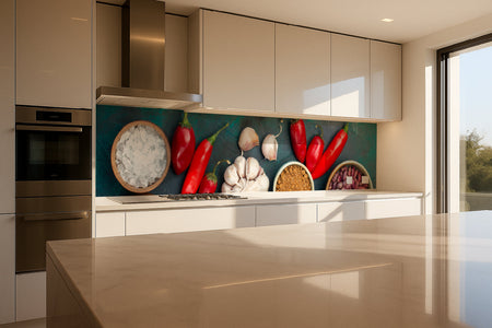 Küchenrückwand Chili & Knoblauch