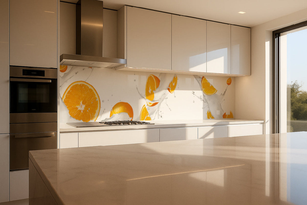 Küchenrückwand Orangen Splash
