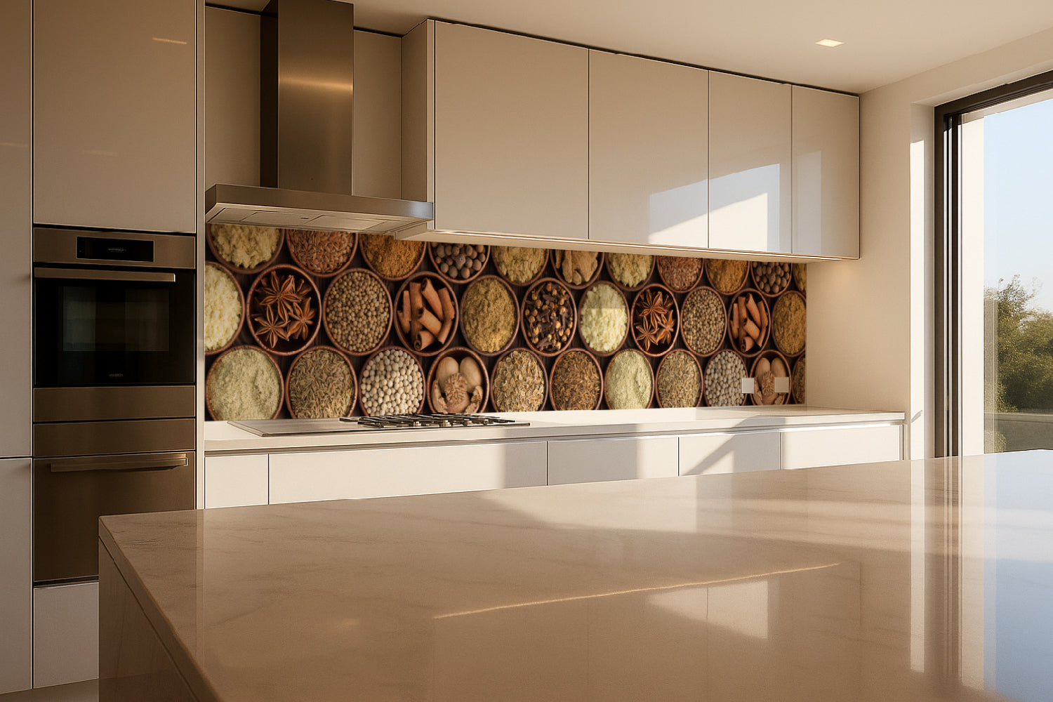 Küchenrückwand Gewürzschalen Design
