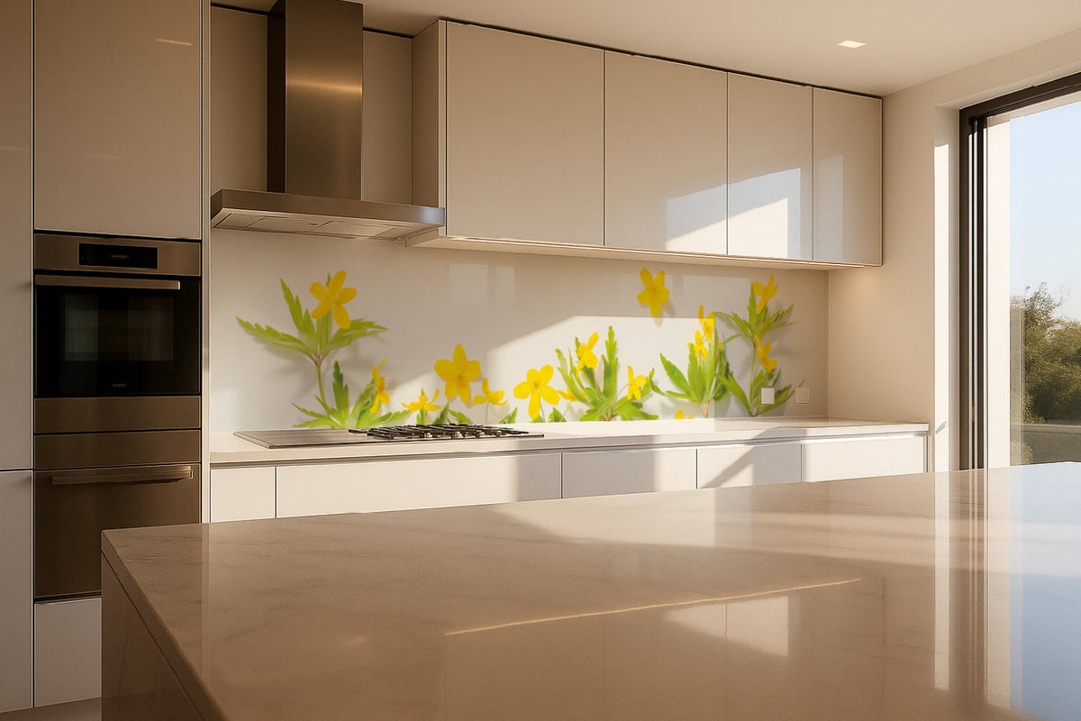 Küchenrückwand Frühlingsblumen Gelb