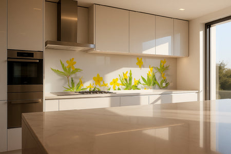 Küchenrückwand Frühlingsblumen Gelb