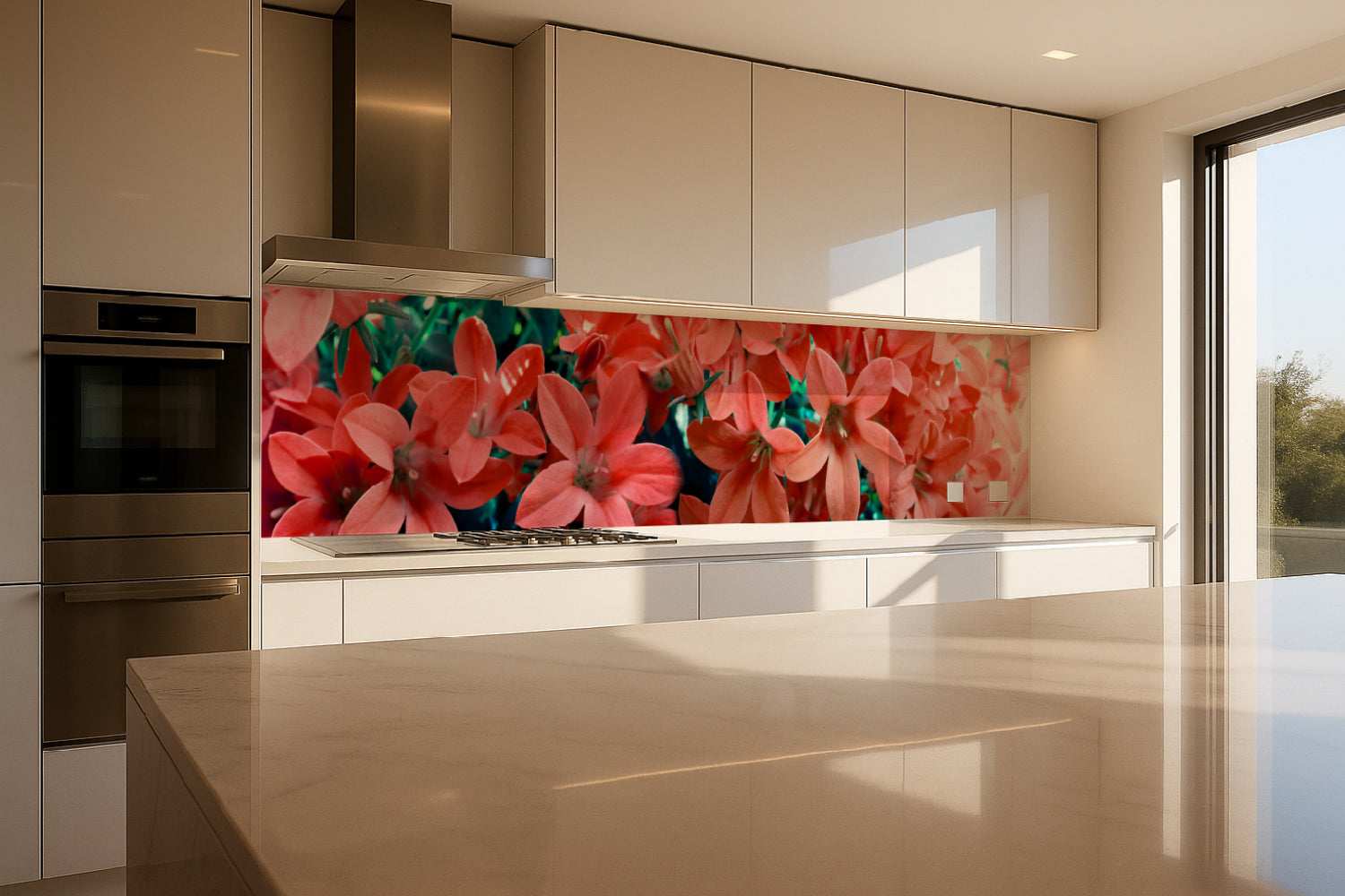 Küchenrückwand Blüten Modern