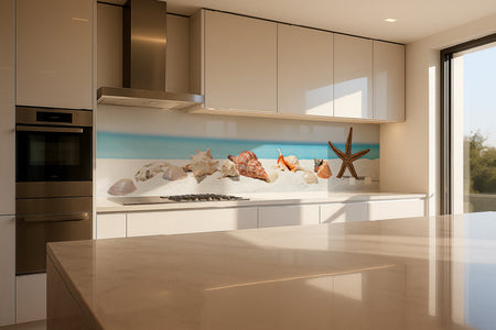 Küchenrückwand Muscheln am Strand