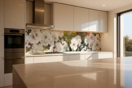 Küchenrückwand Weiße Blüten Frühling