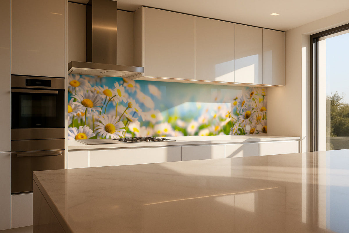 Küchenrückwand Margeriten Frühlingsblumen