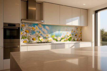 Küchenrückwand Margeriten Frühlingsblumen