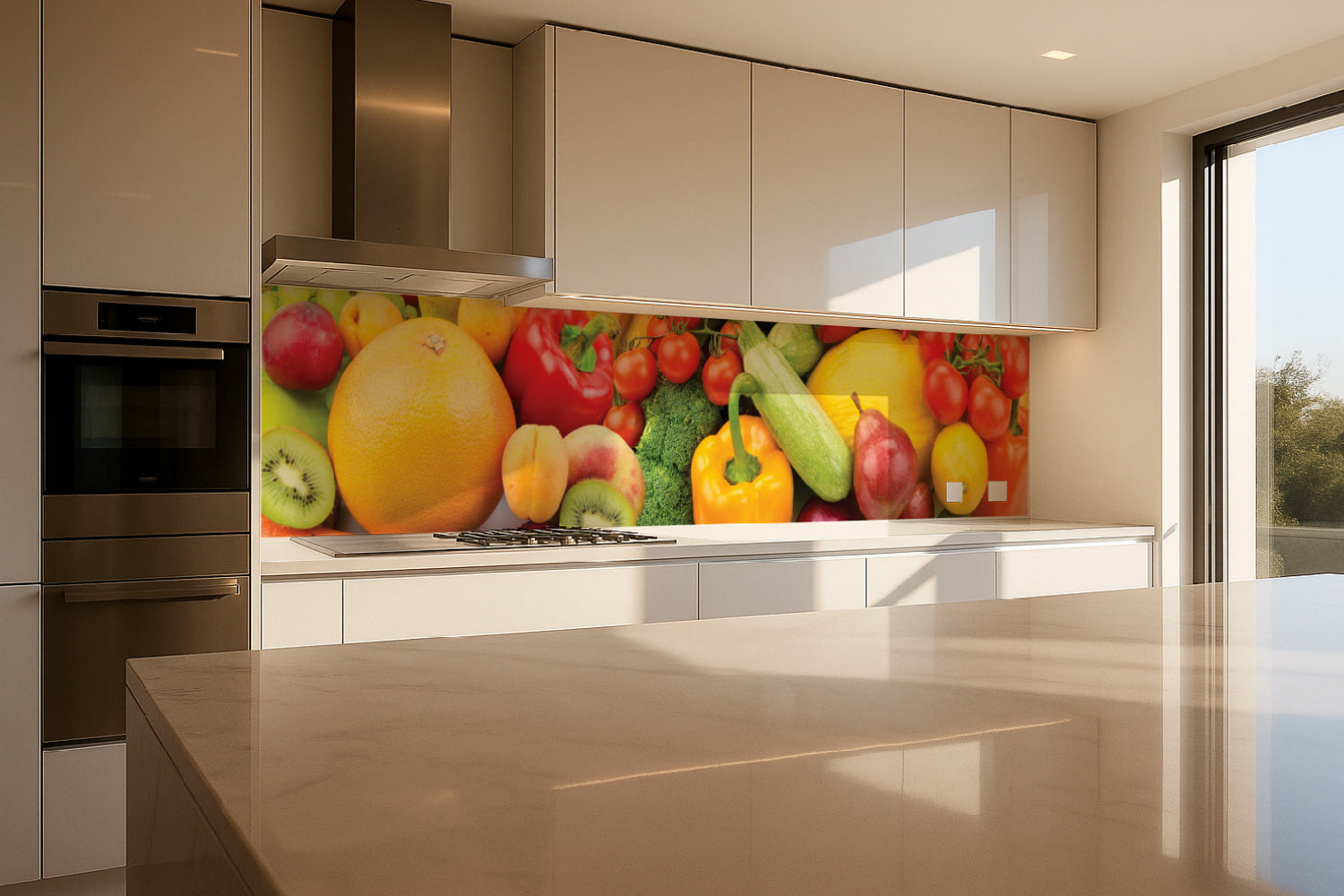 Küchenrückwand Obst und Gemüse Bunt