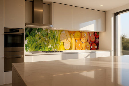 Küchenrückwand Obst Gemüse Farbmix