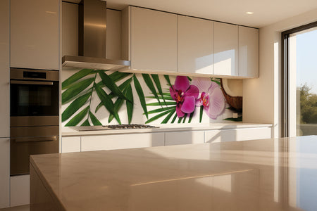 Küchenrückwand Orchidee und Kokos Design