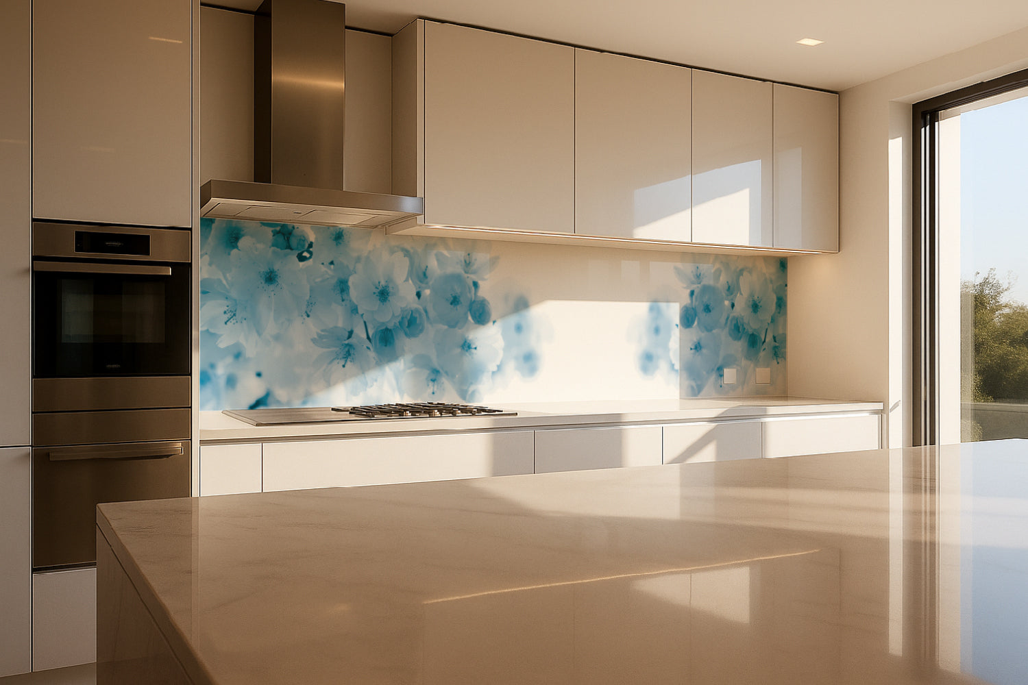 Küchenrückwand Stilvolle Blütenoptik