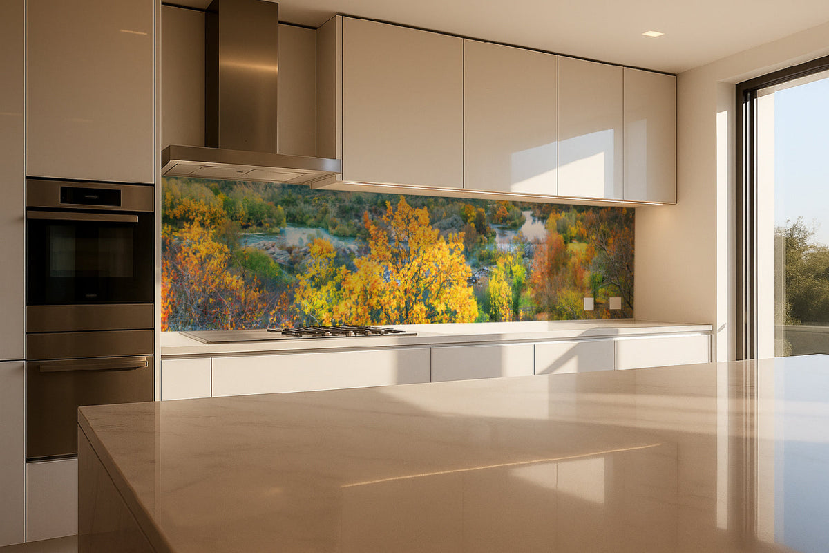 Küchenrückwand Herbstlandschaft am Fluss