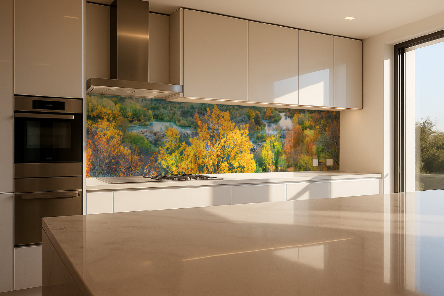 Küchenrückwand Herbstlandschaft am Fluss