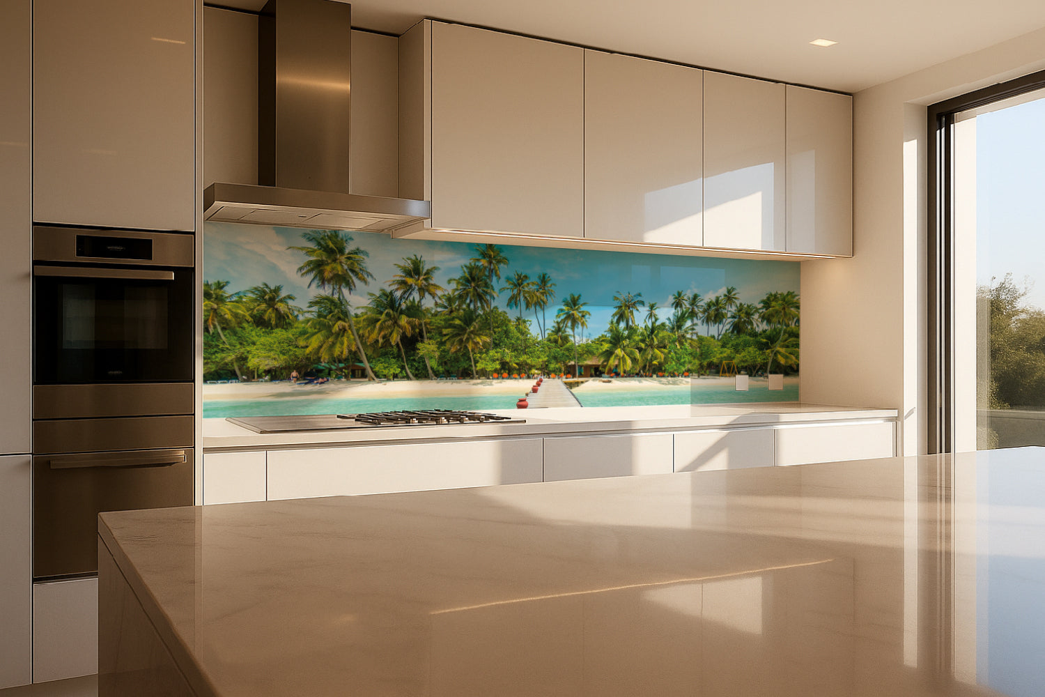 Küchenrückwand Tropischer Palmenstrand